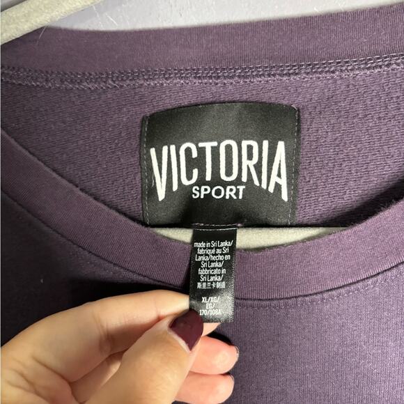 Victoria’s Secret Sport Purple Crewneck Sweatshirt Criss Cross Detail Size XL - Picture 3 of 5